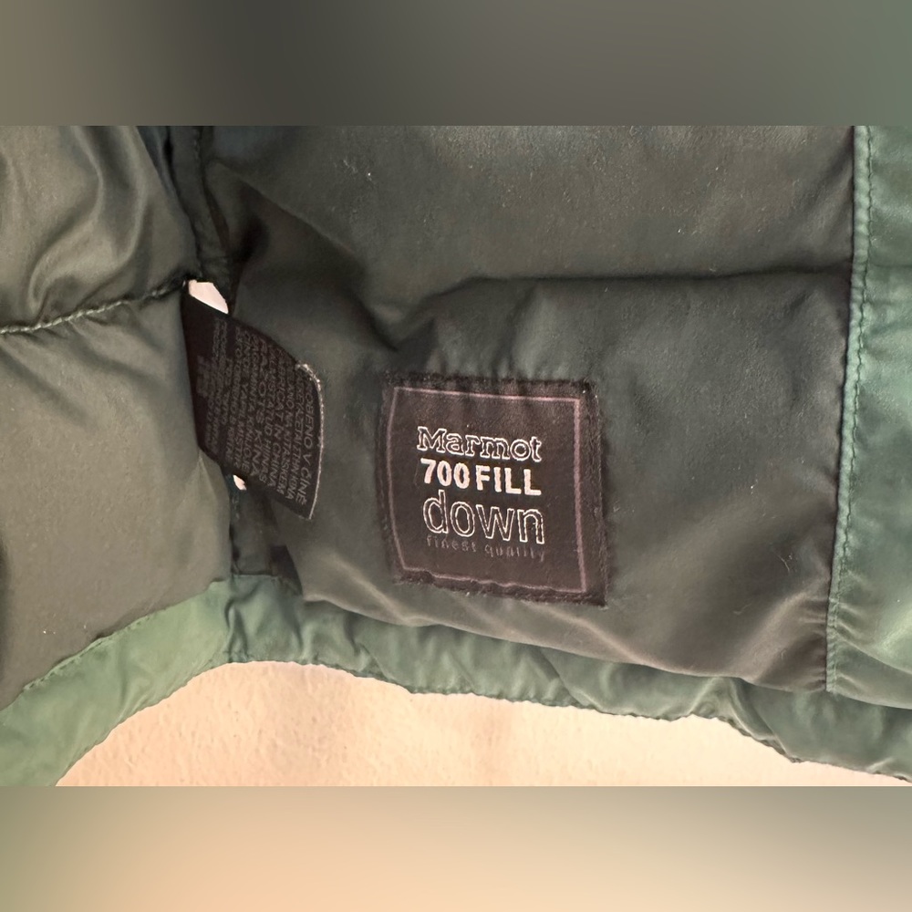 Marmot Forest Green Puffer Vest with Hood - Picture 5 of 10